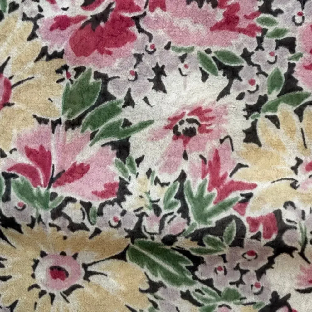 Vintage Club 7 ECHO sheer silk square scarf multicolor floral cottage romantic